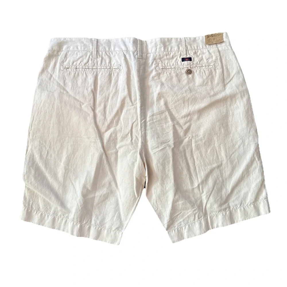 Faherty Linen Shorts Men 38 Tan Summer Lightweight 10